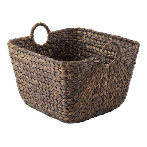 Better Homes & Gardens Beachcomber Handwoven Storage Basket with Handles, Dark Brown