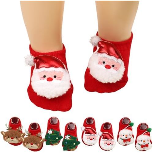 SFGHOUSE Baby Girls Socks, Non-Slip Grips for Babies Princess Low Cut Toddler Ankle Socks for Girls Christmas Gifts