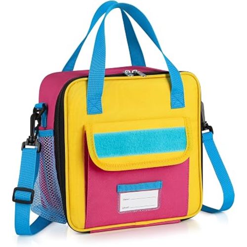 Lunch Box Kids, Large Insulated Lunch Bag for Girls, Pink Blue