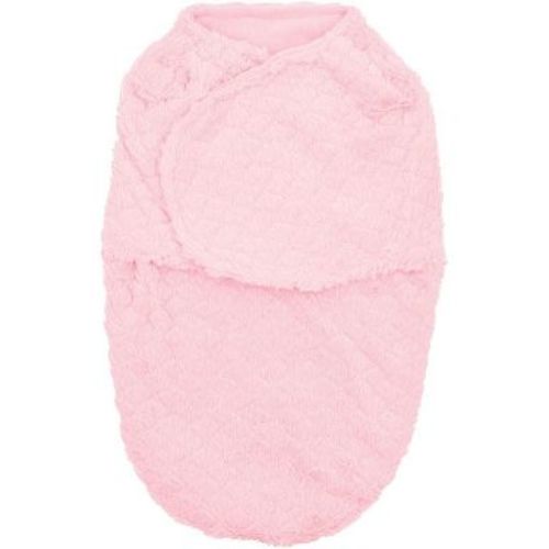 Everyday Kids Newborn Swaddle Blanket – Plush Faux Fur Swaddle Sack with Soft Fleece Lining – 0–3 Month Pink Baby Swaddle