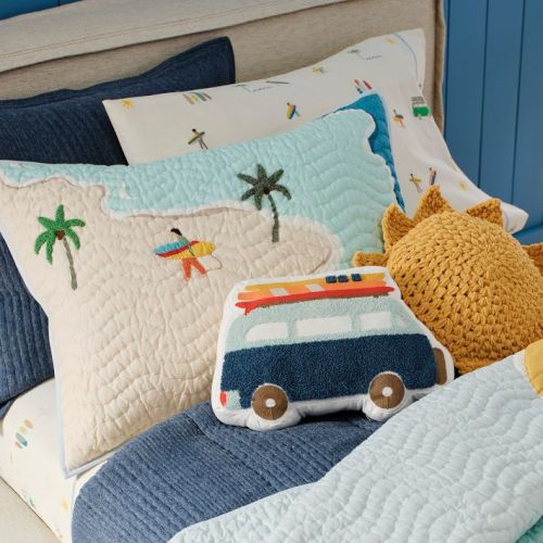 Kids Surf Shack Shaped Pillow
