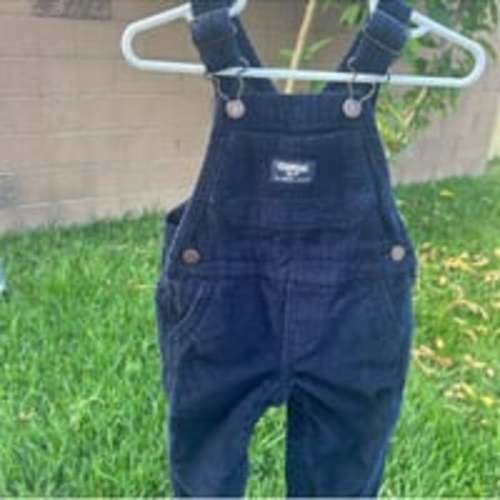 Navy Oshkosh corduroy flannel lined overalls