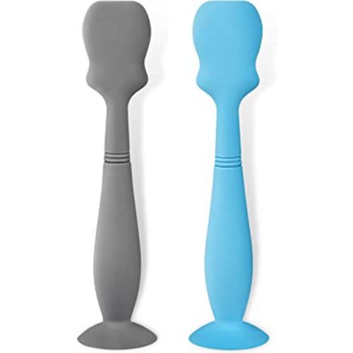 2 Pack Baby Diaper Cream Brush, Diaper Cream Spatula Applicator Silicone Baby Butt Paste Spatula for Babies, Newborn (Gray, Blue)