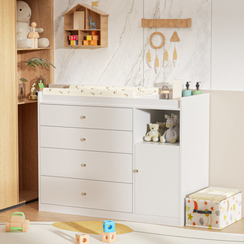 Latitude Run® 45'' Changing Table Dresser With 4 Drawers & Reviews | Wayfair