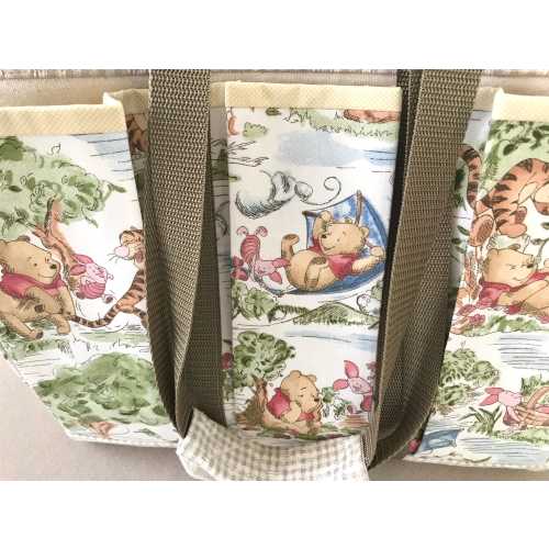 Vintage Winnie the Pooh Overnight tote bag, Mother and Baby Tote for Travel, Knitting or Craft Projects