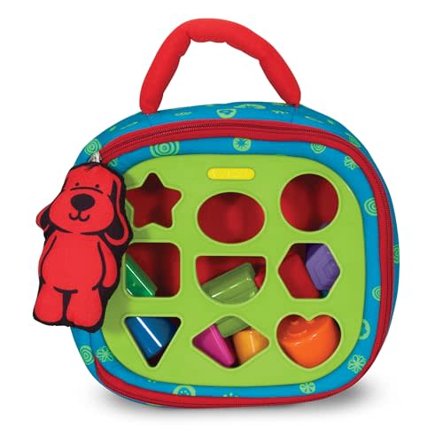 Melissa & Doug Ks Kids Take-Along Shape Sorter, 9 Textured Building Blocks & Soft Sensory Activity Bag, Montessori-Inspired Baby Toys for Toddlers, Preschool Learning Toys for Babies 9 Mo. & Up