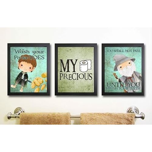 Silly Goose Gifts My Precious - Hobbit Book Movie Quotes Wall Art Decor Prints Home Room Bathroom Nursery Decoration (Blue Bath)