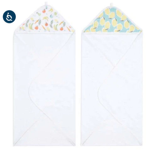 Fruit Print Hooded Baby Towel 2pk | aden + anais