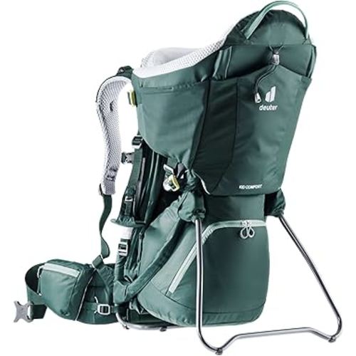 Deuter Kid Comfort Child Carrier and Backpack for Travel & Hiking with Toddlers - Forest