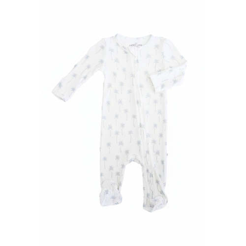 Preppy Palms Bamboo Waffle Zipper Footie
