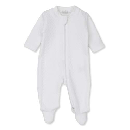 Classic Jacquards White Zip Footie