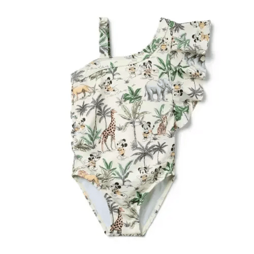 Girl Freshwater Pearl Mickey Mouse Safari Recycled Disney Mickey Mouse Safari Swimsuit by Janie and Jack