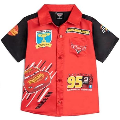 Disney Boys' Short Sleeve Button-Down Shirt for Baby & Kids