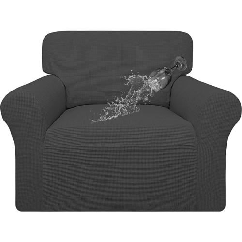 Chair size, Dark Gray - Easy-Going 100% Waterproof Chair Cover, Stretch Jacquard Cover