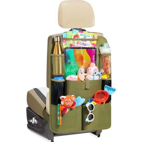 Organizers and Storage, Upgraded Seat Organizer with 11-inch Touch Screen Tablet Holder, Backseat Organizer with 8 Pockets, Seat Protector Road Trip Essentials for