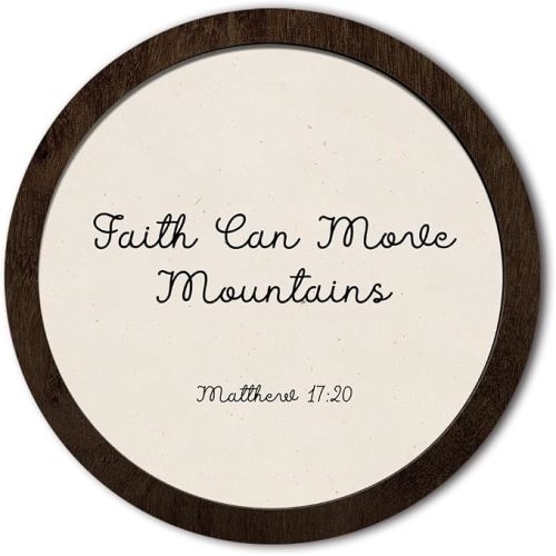 Dilemat Christian Nursery Decor,Faith Can Move Mountains Framed Wall Art