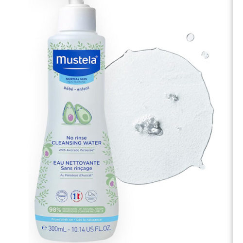 Mustela No-Rinse Micellar Cleansing Water for Babies - Made with Natural Avocado Perseose & Aloe Vera - Safely Cleans Baby's Face, Hands & Diaper Area - 1 or 2-Pack - Various Sizes