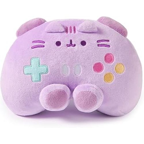 GUND Pusheen Gaming Controller Plush, Squishy Toy, Collectible Plush Toy, Gaming Décor, Stuffed Animal for Ages 8 and Up, Purple, 7”