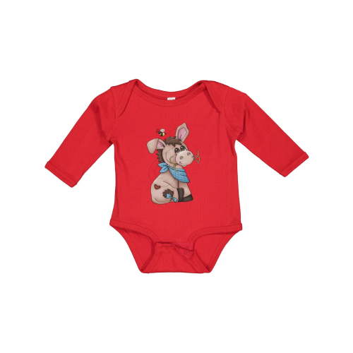 Inktastic Western Dilly Donkey Boys Long Sleeve Baby Bodysuit