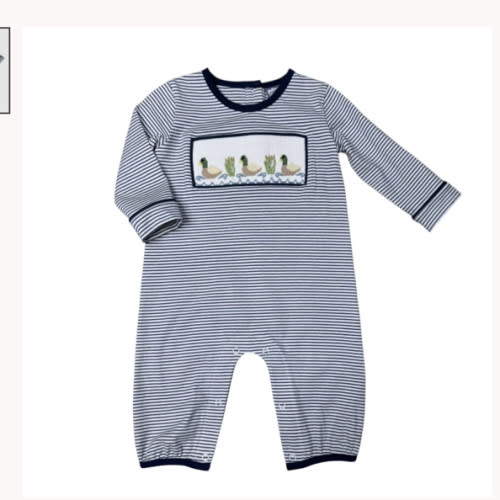 Three Sisters Mallard Duck Smocked Boy Romper - Ruffle Me This