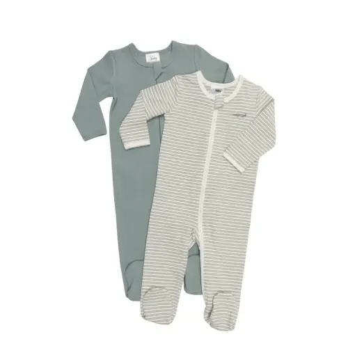 4Baby 2 Pack Romper Crocodile Sage | Baby Bunting AU