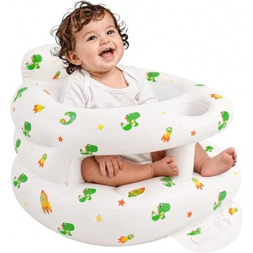 TOSXW Inflatable Baby Seat with Built-in Pump and Back Support