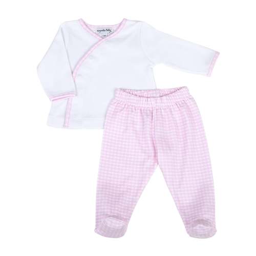 New Beginnings Kimono Footed Pant Set - Pink