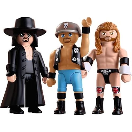 Playmobil | WWE | Attitude Era Multipack | Figure Set with Undertaker, “Stone Cold” Steve Austin & Triple H | for Fans Aged 5+ | 71957