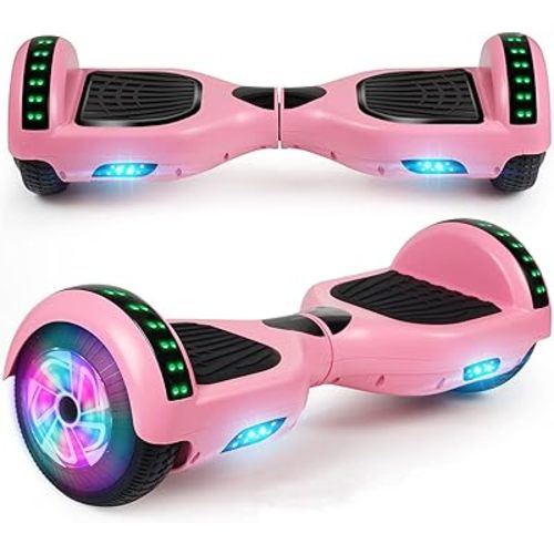 LIEAGLE Hoverboard, 6.5" Self Balancing Scooter Hover Board with Bluetooth Wheels LED Lights for Kids Adults