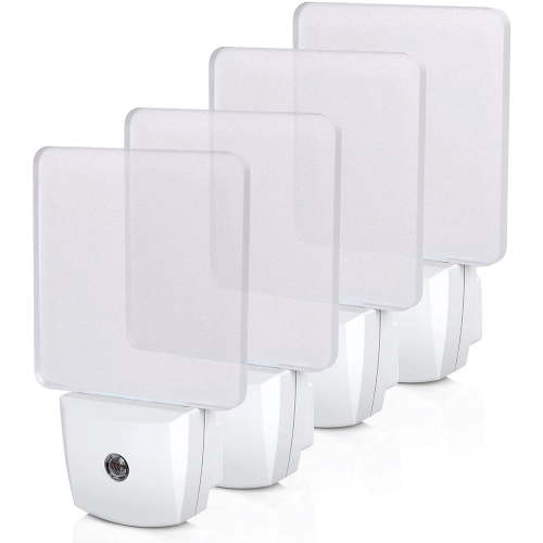 DEWENWILS LED Night Light Plug in with Dusk to Dawn Sensor, Nightlight for Kids Bedroom Bathroom Kitchen Hallway Daylight 4-Pack