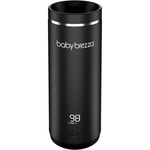 Baby Brezza Portable Warmer – 3X Faster Baby Bottle Warming - Travel Breastmilk and Formula Warmer - Safe, Even Heating - Up to 9oz - No Adapters, Black