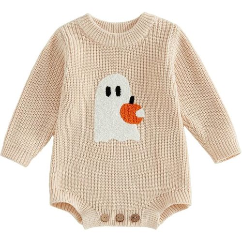 Baby Sweater Romper Long Sleeve Knitted Bodysuit Infant Fall Winter Clothes 0-18M