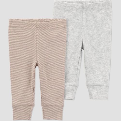 Carter's Just One You® Baby Boys' 2pk Striped Pants- Gray/Tan 3M