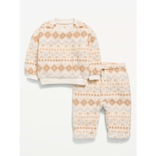 Printed Sherpa Sweatshirt and Sweatpants Set for Baby