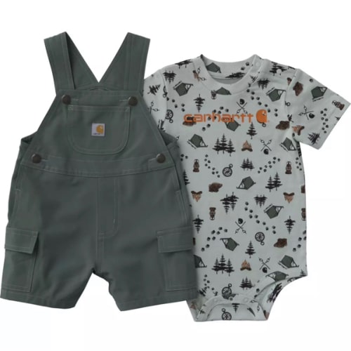 Baby Boys' Carhartt Cargo Pocket Onesie and Shortalls Set