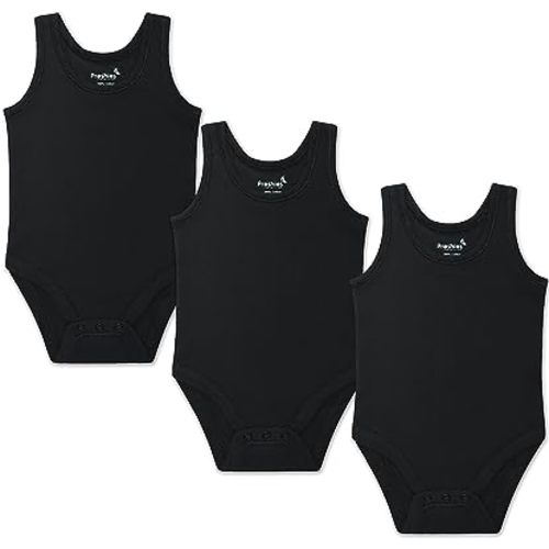 Baby 3-pack Black Sleeveless Onesies Bodysuit - Inner Vest