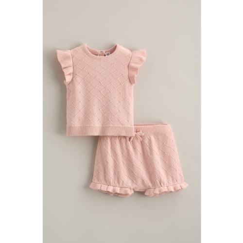 Flutter Sleeve Sweater & Bubble Shorts Set