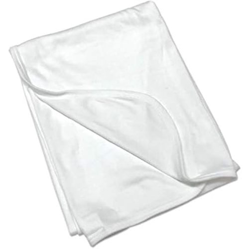 Baby Blank Receiving Blankets, 100% Cotton Fabric for 1-Pack White (30 x 40 Inches / 100% Cotton Interlock)