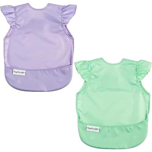 Tiny Twinkle Mess Proof Baby Bibs | 2 Pack Waterproof Toddler Bib for Eating | Baby Apron for Feeding, Machine Washable, Perfect Shower Gift (Sweet Treat, 6–24M)