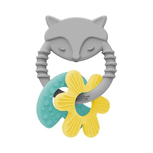 Dr. Brown's Learning Loop Fox, Baby Teether Ring with Multiple Shapes & Textures, Soft 100% Silicone, BPA Free, 3m+