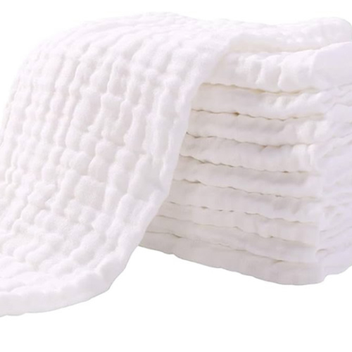 Yoofoss Muslin Burp Cloths for Baby 10 Pack 100% Organic Cotton Baby Washcloths for Boys Girls Large 20''X10'' Super Soft and Absorbent White