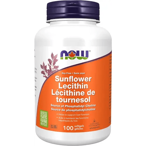 NOW Supplements, Sunflower Lecithin 1200 mg with Phosphatidyl Choline, 100 Softgels