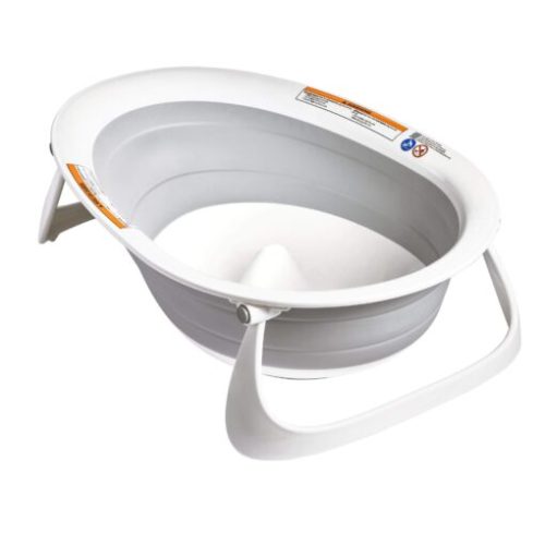 Boon Naked Collapsible Baby Bathtub - Adjustable 2-Position Collapsible Baby Bath for Travel, Gray - MartDiscover.com
