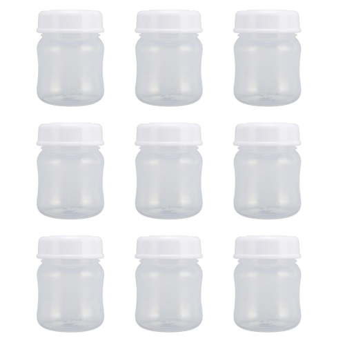 9 Pack 90ml Breast Milk Storage Bottles Wide Neck Reusable Containers with Leakproof Lids