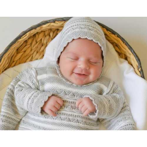 Knit Baby Boy Spanish knitted newborn outfit cotton set peto primera puesta clothing first Traje punto Embarazada footie sala maternidad