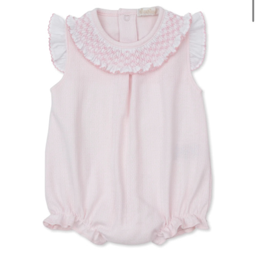 Pink Smocked Ruffle Bubble