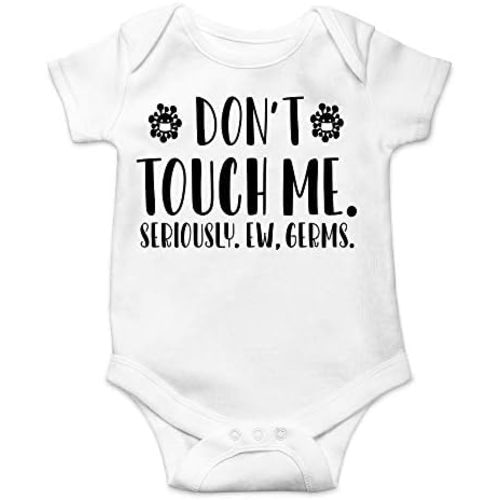 CBTwear Don't Touch Me Seriously - Baby Clothes - Funny Newborn Bodysuit Outfits for Boys and Girls