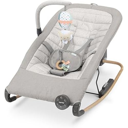Ingenuity Keep Inmotion Automatic Baby Rocker Seat, with Remote Control for Vibration, Music & Volume Control, Premium Materials, 0-6M - Soulful Skies