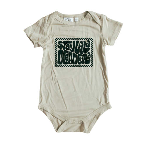 Stay Wild Ocean Child Black Checkered Bamboo Onesie