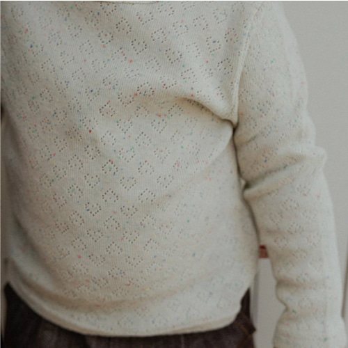 Toddler SP26 Pointelle Confetti Long Sleeve Top (10m-4y) - Ivory